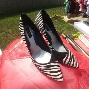 Zebra skin shoes